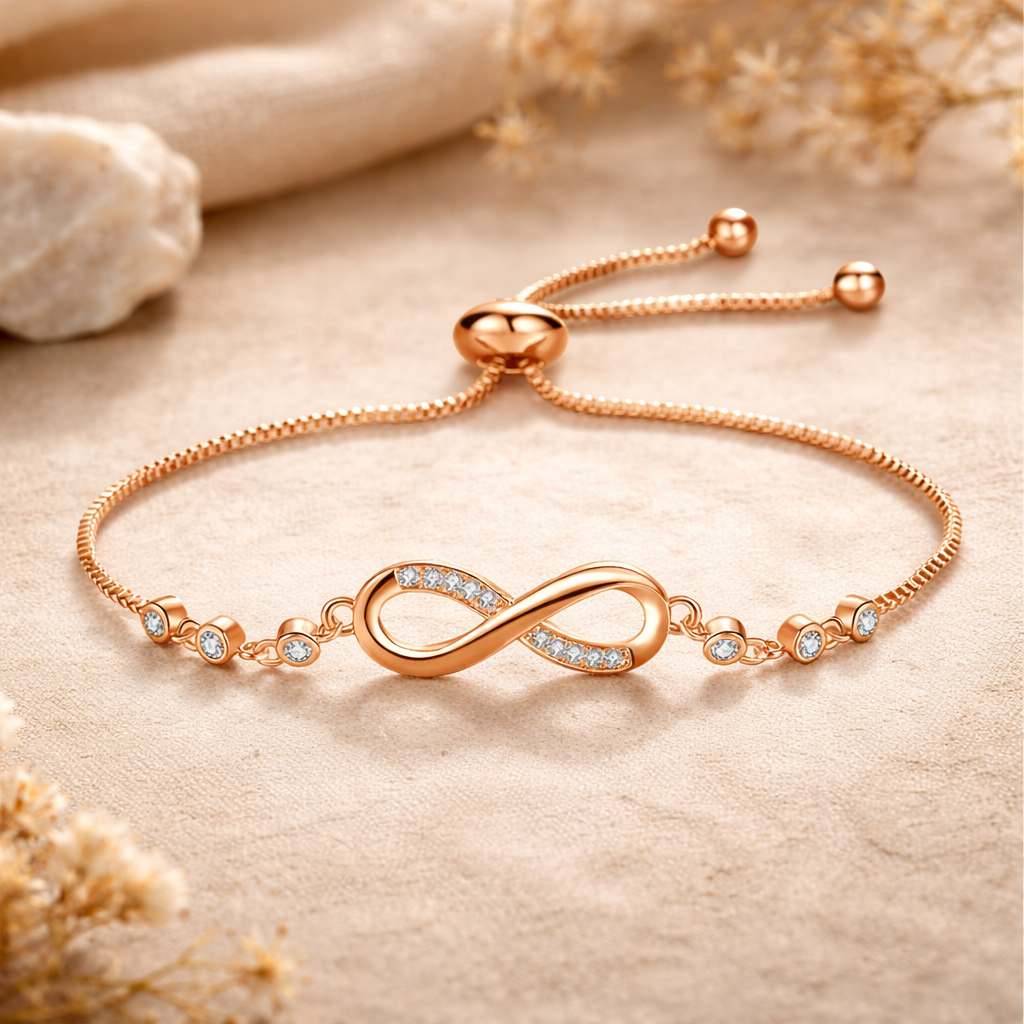 Chic Rose Gold Infinity Adjustable Bracelet