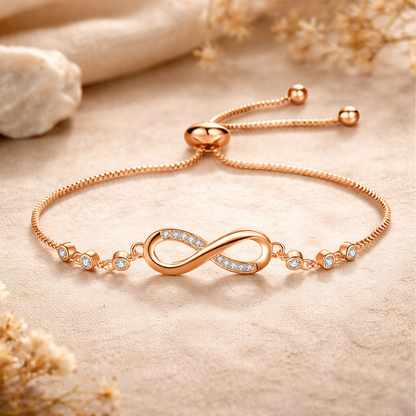 Chic Rose Gold Infinity Adjustable Bracelet