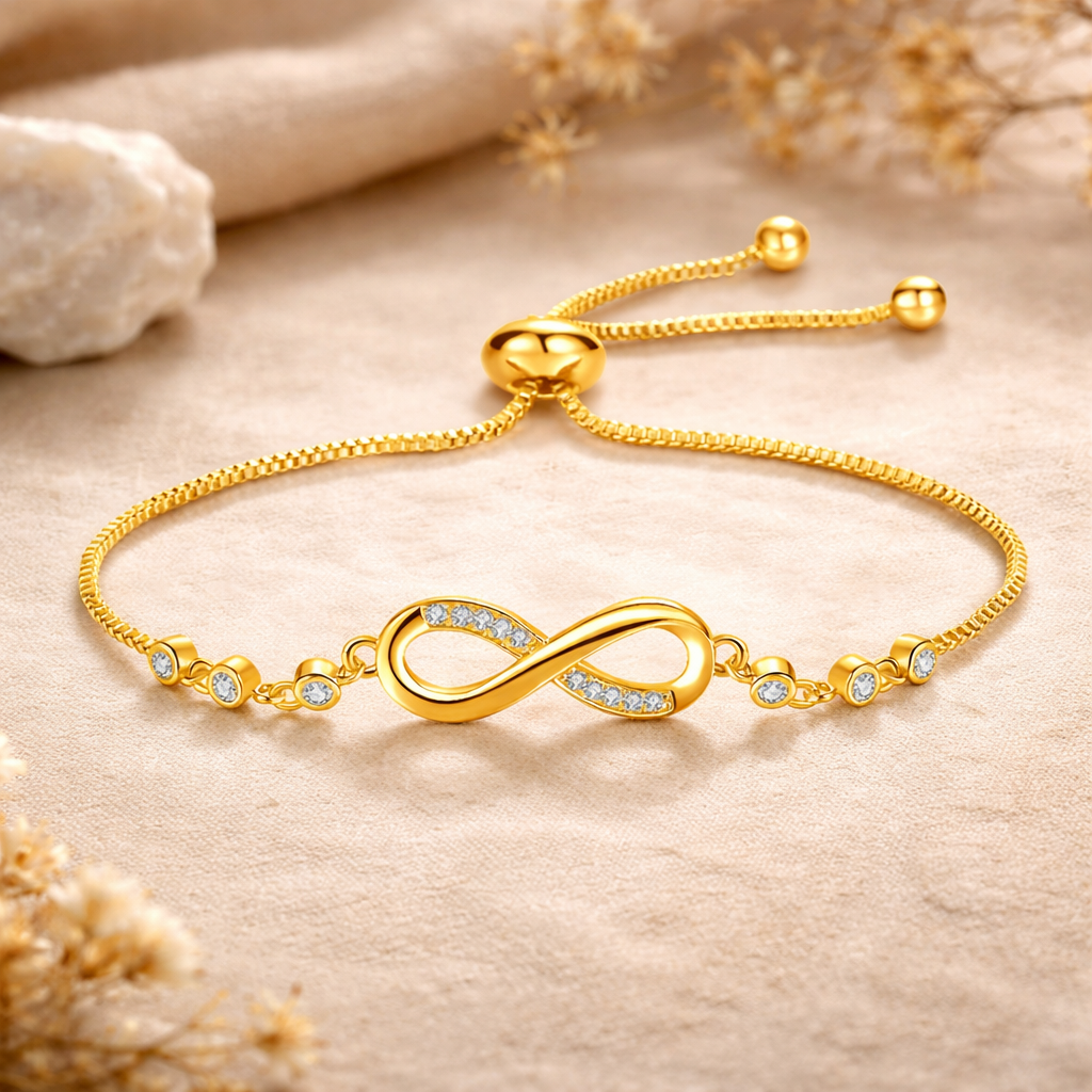 Chic Rose Gold Infinity Adjustable Bracelet