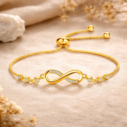 Chic Rose Gold Infinity Adjustable Bracelet