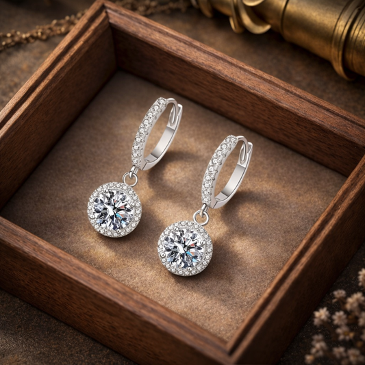 Sterling Silver 1 Carat Moissanite Earrings