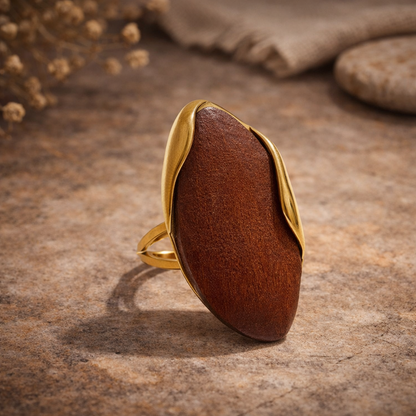 Organic Gemstone Adjustable Statement Rings