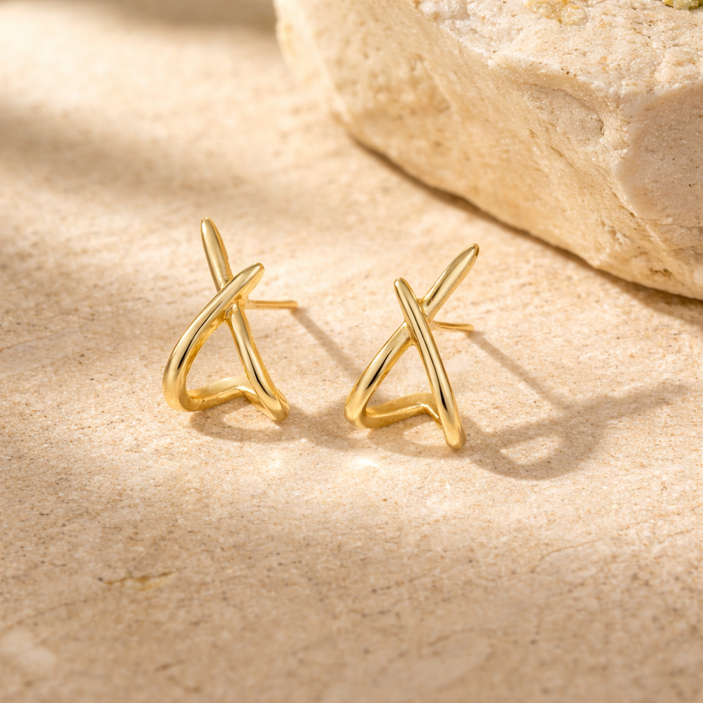 Timeless Gold Cross Earrings