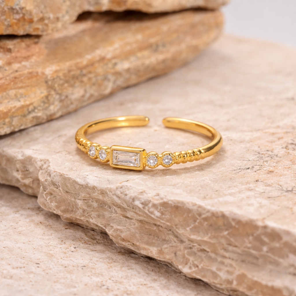 Baguette Station Open Ring