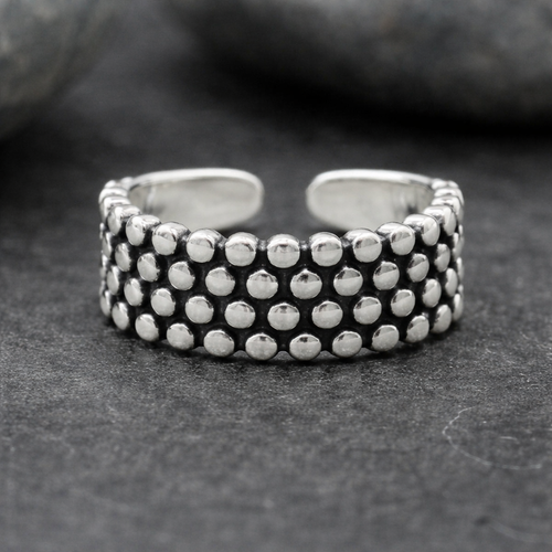 Florence | Sterling Silver Vintage Polka Dot Ring
