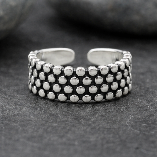 Florence | Sterling Silver Vintage Polka Dot Ring