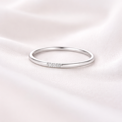 Delicate Three Stone Stacking Ring