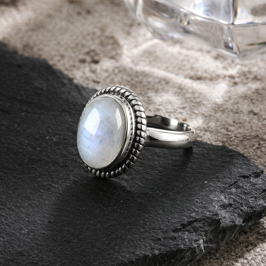 Classic Silver Rope Oval Ring