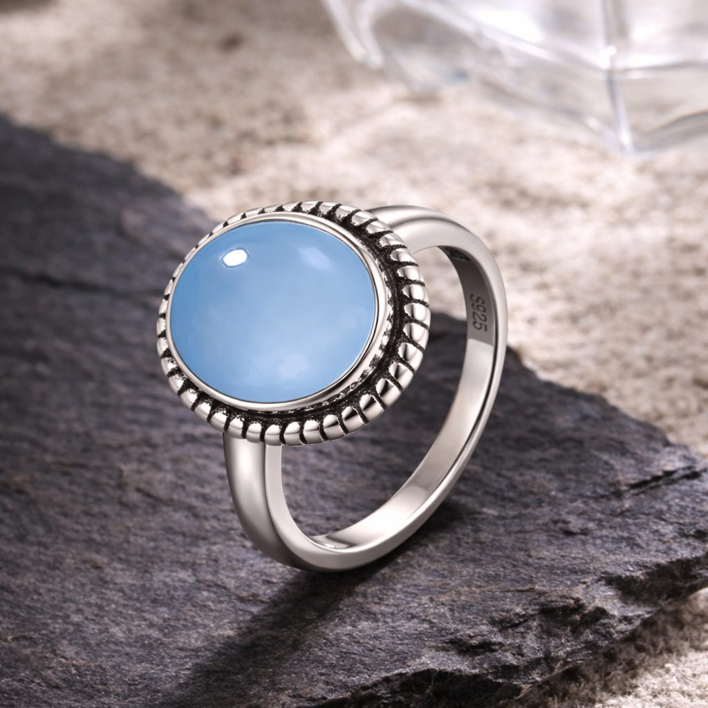 Classic Silver Rope Oval Ring
