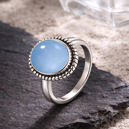 Classic Silver Rope Oval Ring