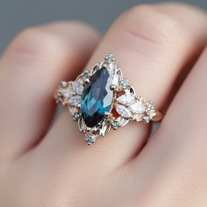 Blue Crystalline Exotic Ring - emmy-rae-jewels.com