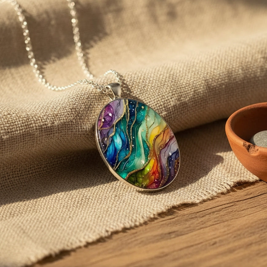 Colorful Round Stone Necklace - emmy-rae-jewels.com