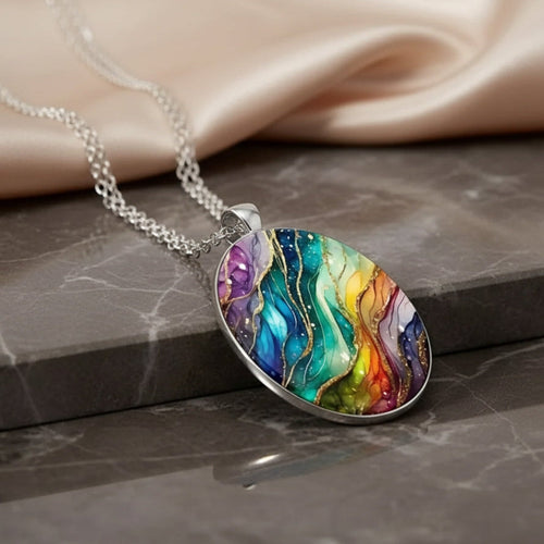 Colorful Round Stone Necklace - emmy-rae-jewels.com
