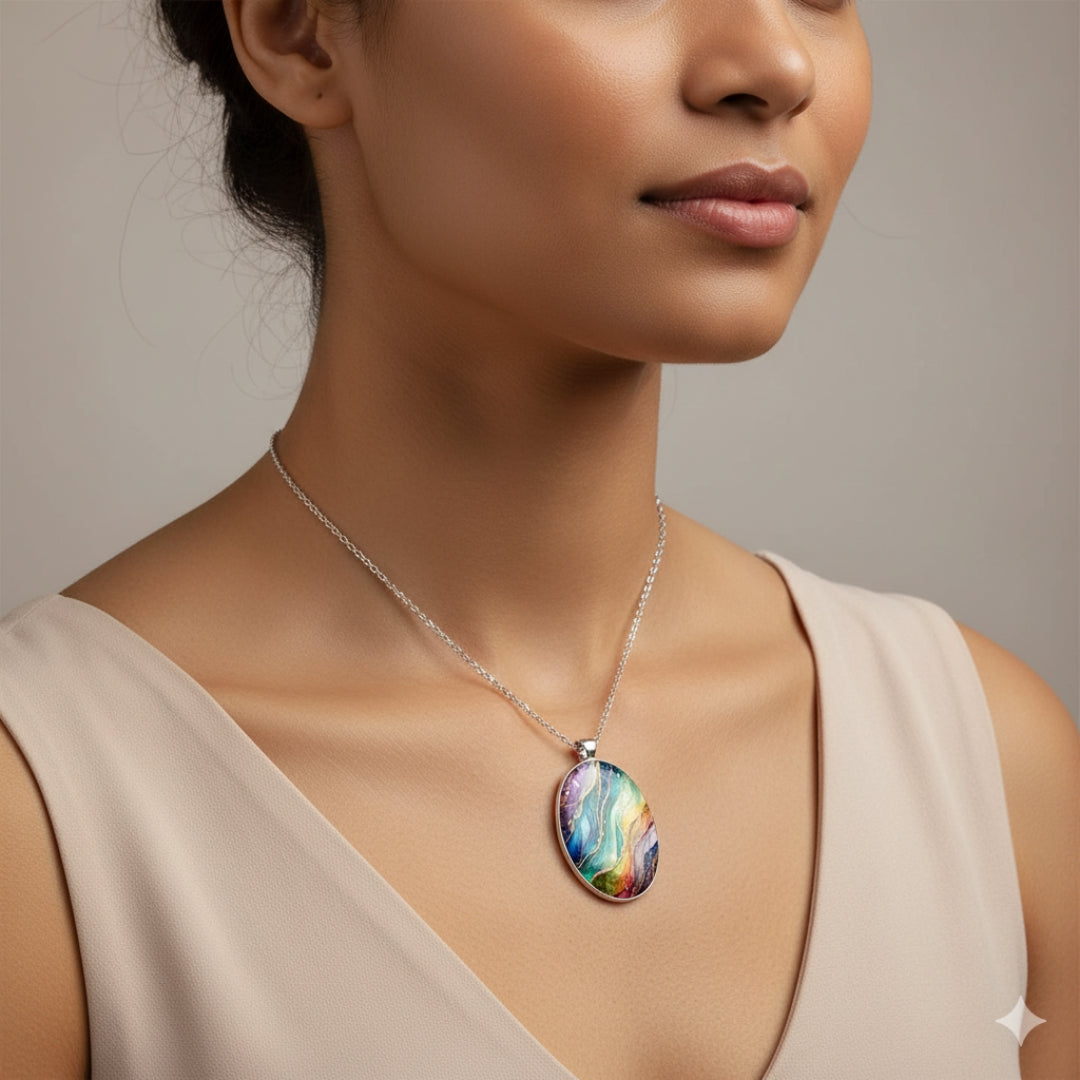Colorful Round Stone Necklace - emmy-rae-jewels.com