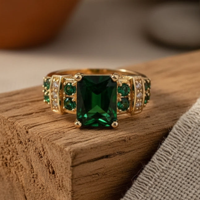 Green Crystalline Golden Ring - emmy-rae-jewels.com