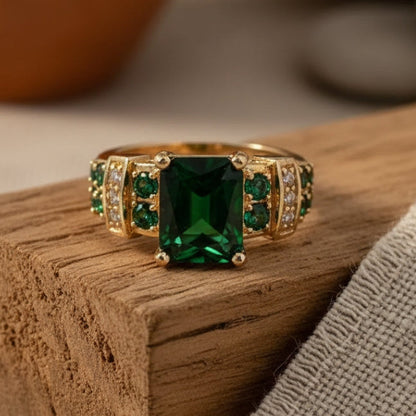 Green Crystalline Golden Ring - emmy-rae-jewels.com