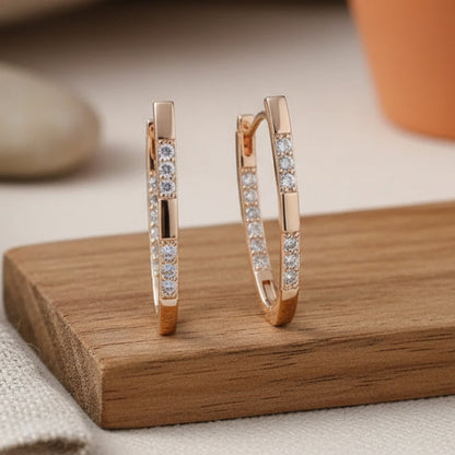 Elegant Zirconia Earrings in Gold - emmy-rae-jewels.com