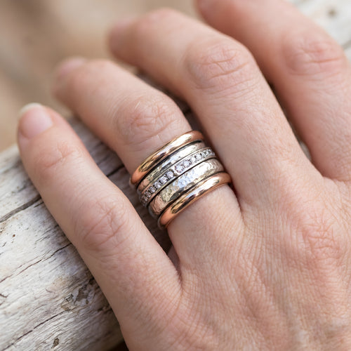 Thick Vintage Ring in Gold and Silver