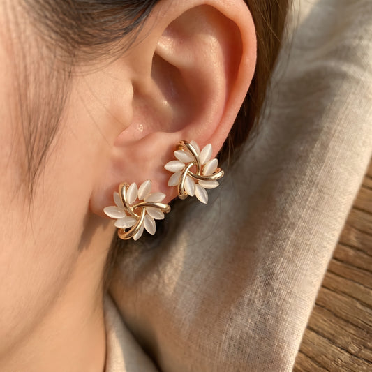 Sonja Luxe White Opal Earrings