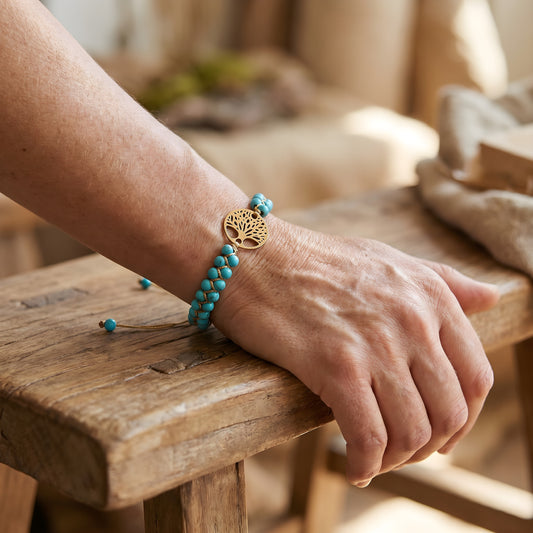 Bracelet Tree of Life Handmade Turquoise Stone