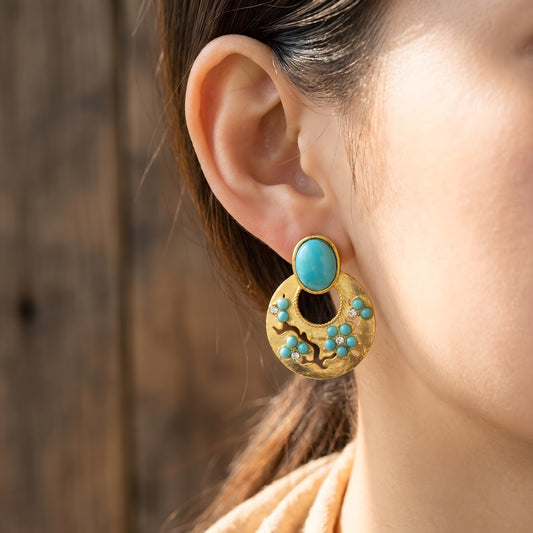 Vintage Turquoise Oriental Earrings
