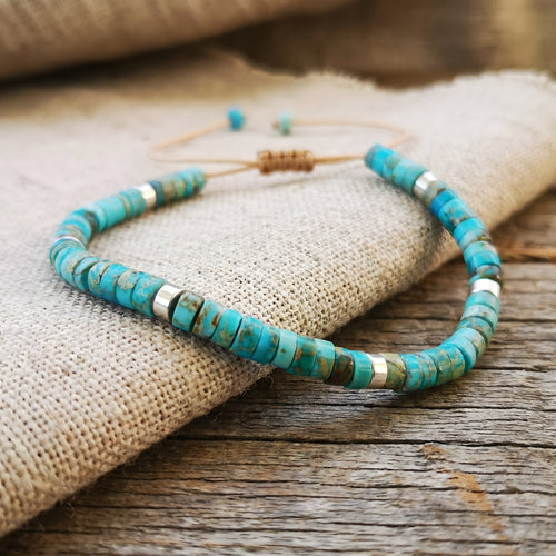 Timeless Delicate Beaded Turquoise Bracelet