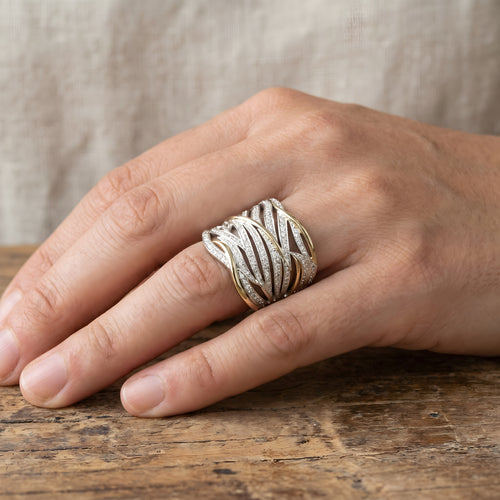 Elegant Multilayer Twisted Ring