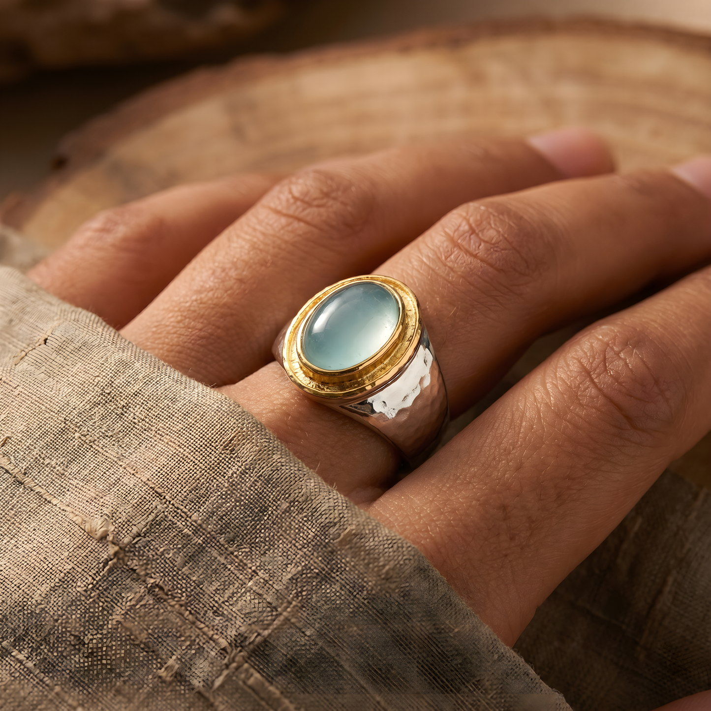 Gabi - Vintage Green Moonstone Ring