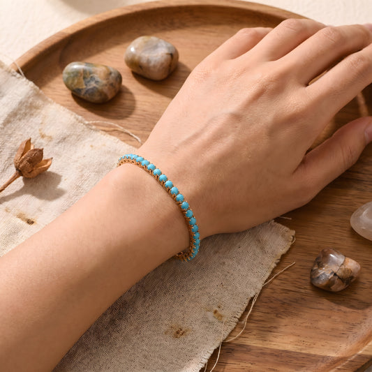 Elegant Gold Turquoise Chain Bracelet