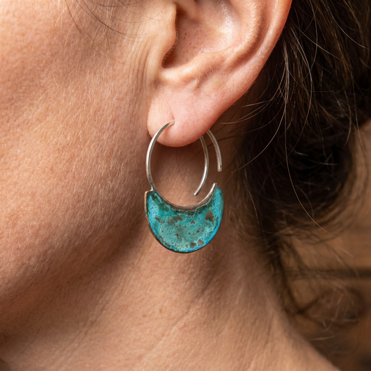 Vintage Worn Turquoise Earrings