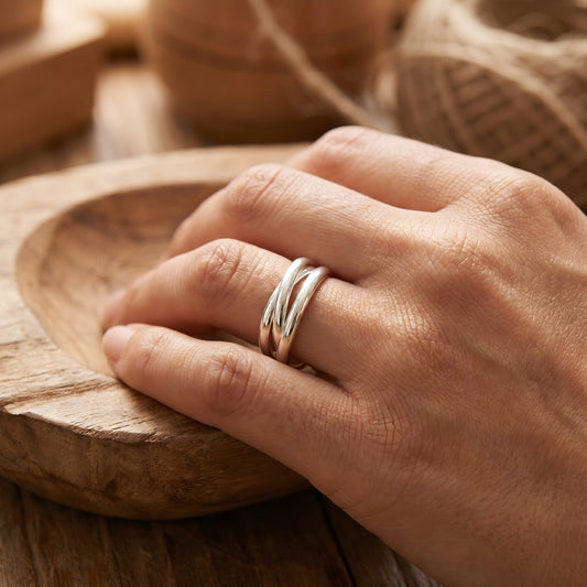 Silver Thin Stacked Rings