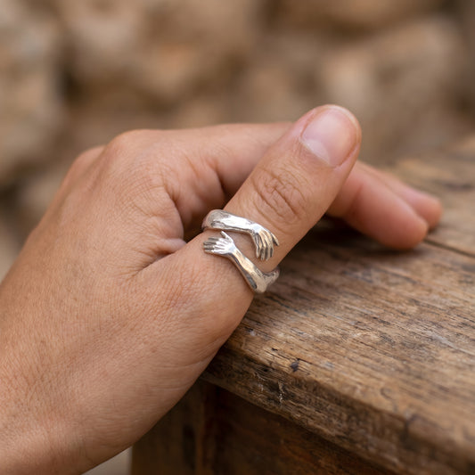 Silver Adjustable Hug Ring
