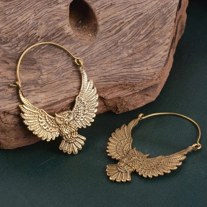 Vintage Bohemian Owl Statement Earrings - emmy-rae-jewels.com