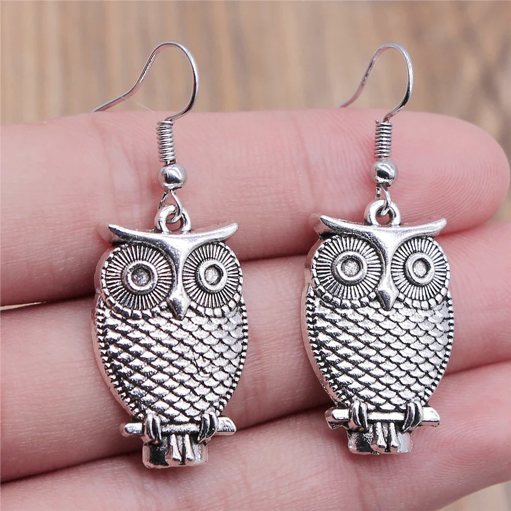 Vintage Owl Bohemian Dangle Earrings - emmy-rae-jewels.com