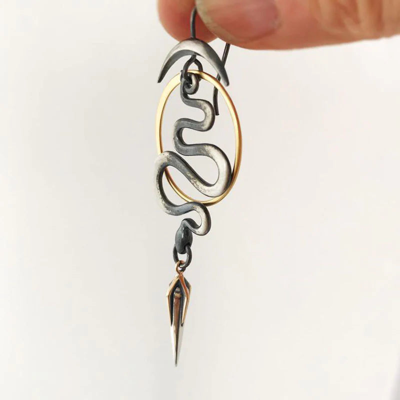 Irregular Geometric Spiral Earrings Serpentine - emmy-rae-jewels.com