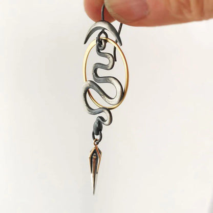 Irregular Geometric Spiral Earrings Serpentine - emmy-rae-jewels.com