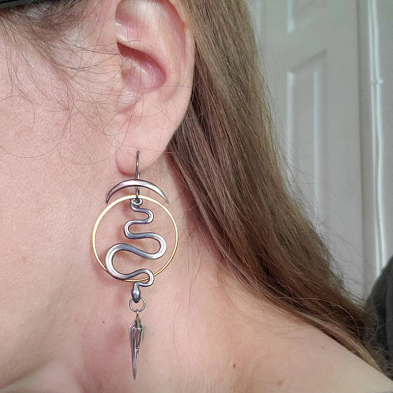 Irregular Geometric Spiral Earrings Serpentine - emmy-rae-jewels.com