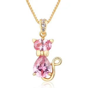 Crystal Cat Pendant Necklace - emmy-rae-jewels.com