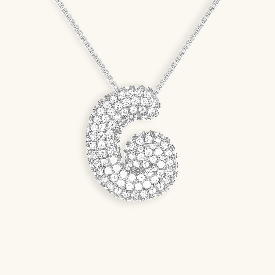 Hailey Bubble Initial Necklace - emmy-rae-jewels.com