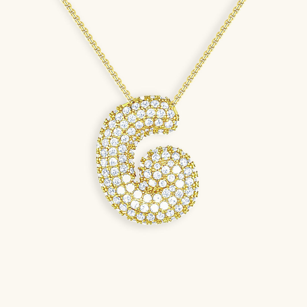 Hailey Bubble Initial Necklace - emmy-rae-jewels.com