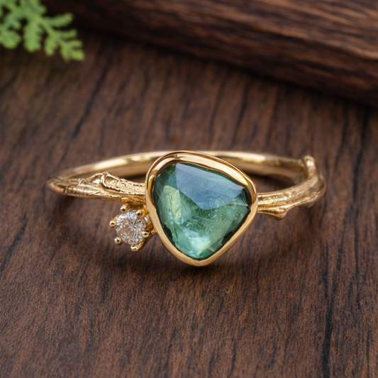 Vintage Gold Blue Stone Ring