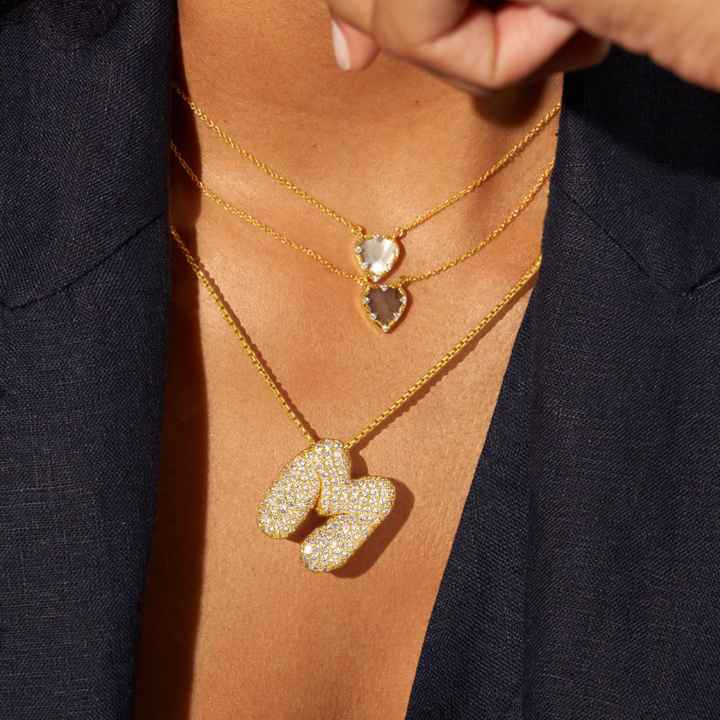 Hailey Bubble Initial Necklace - emmy-rae-jewels.com