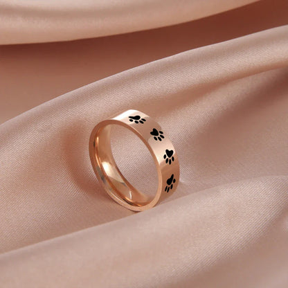 Handcrafted Paw Print Ring in Stainless Steel - emmy-rae-jewels.com