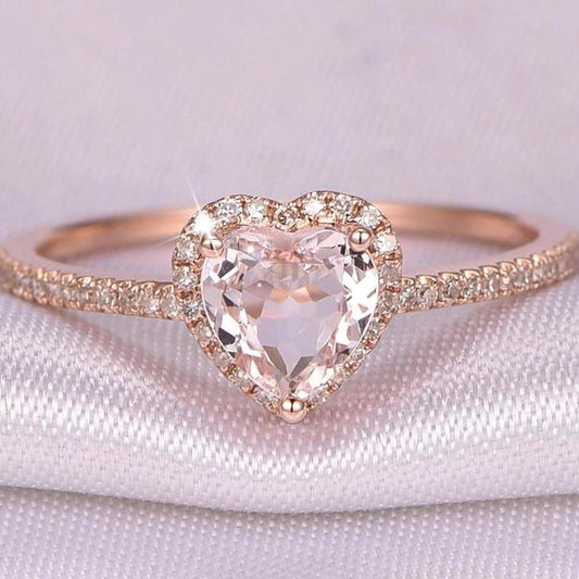 Crystal Heart Ring with Zirconias - emmy-rae-jewels.com