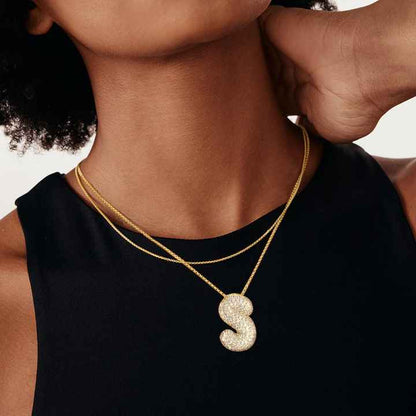 Hailey Bubble Initial Necklace - emmy-rae-jewels.com