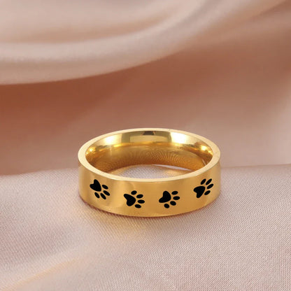 Handcrafted Paw Print Ring in Stainless Steel - emmy-rae-jewels.com