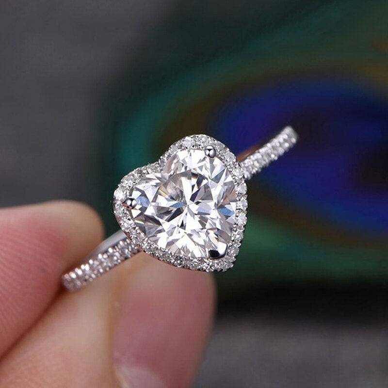 Crystal Heart Ring with Zirconias - emmy-rae-jewels.com