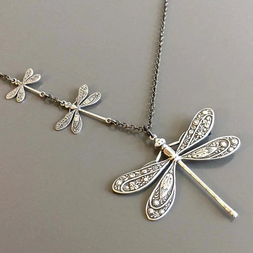 Vintage Dragonfly Necklace – Symbol of Change, Light & Freedom - emmy-rae-jewels.com