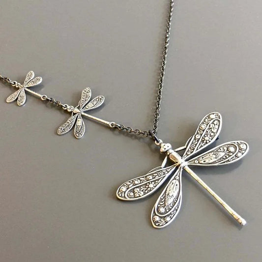 Vintage Dragonfly Necklace – Symbol of Change, Light & Freedom - emmy-rae-jewels.com