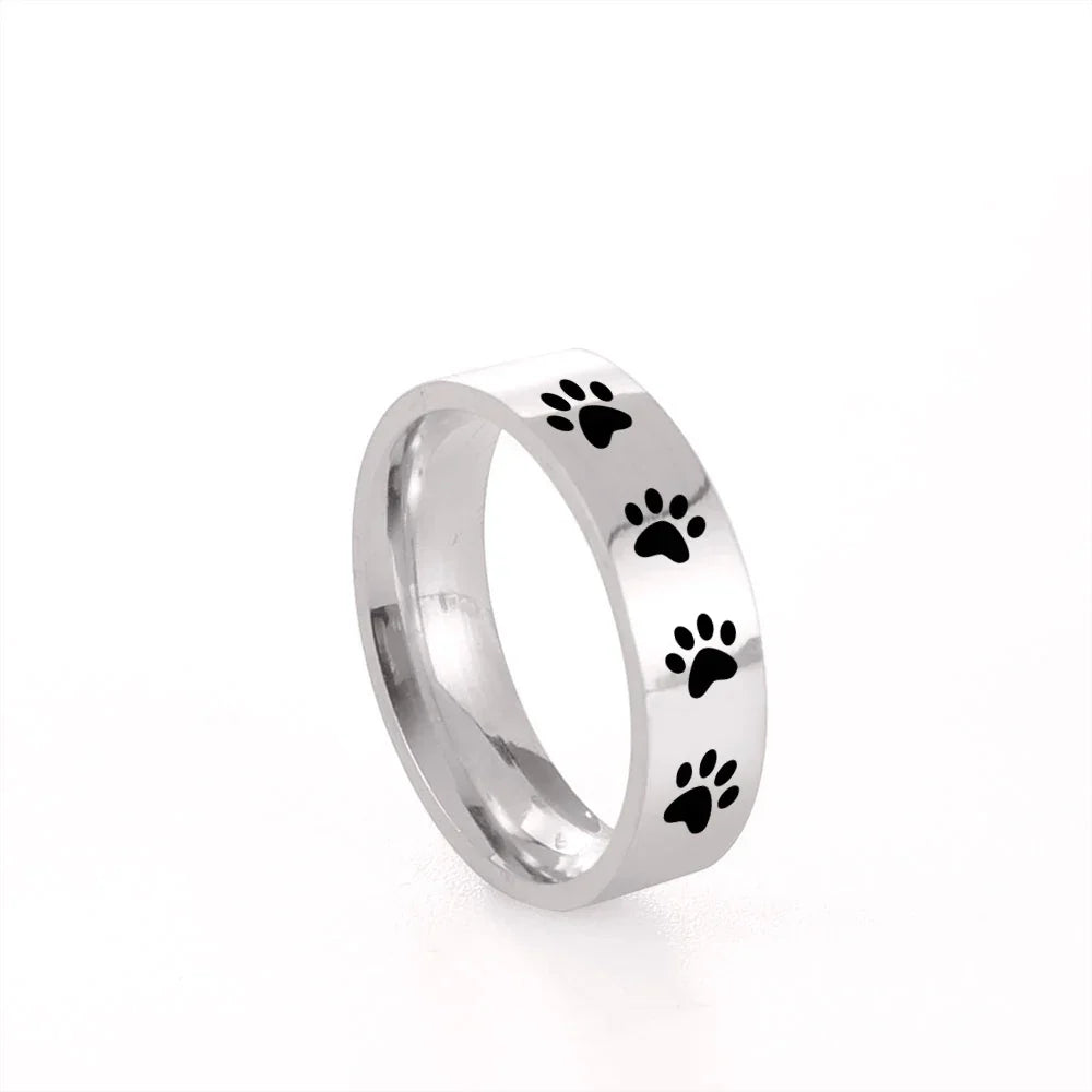 Handcrafted Paw Print Ring in Stainless Steel - emmy-rae-jewels.com